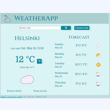 Weather app preview